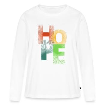 Hoffnung in farbigen Strahlen - Frauen Premium Bio Langarmshirt - Weiß - Vorne - Julia (174cm)