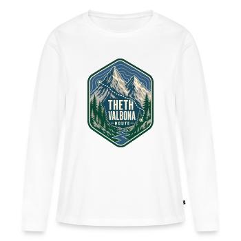 Theth Valbona Route Albania Hiking Trek Adventure - Frauen Premium Bio Langarmshirt - Weiß - Vorne - Julia (174cm)