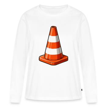 Graphique pop art Traffic Cone - T-shirt manches longues Premium bio Femme - blanc - Devant - Julia (174cm)