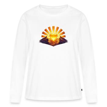 Sonnenherz am Bergkamm - Frauen Premium Bio Langarmshirt - Weiß - Vorne - Julia (174cm)
