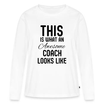 Coach Sports Appreciation Geschenk - Frauen Premium Bio Langarmshirt - Weiß - Vorne - Julia (174cm)
