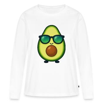 Lunettes de soleil d’été aux légumes à l’avocat Kawaii - T-shirt manches longues Premium bio Femme - blanc - Devant - Julia (174cm)