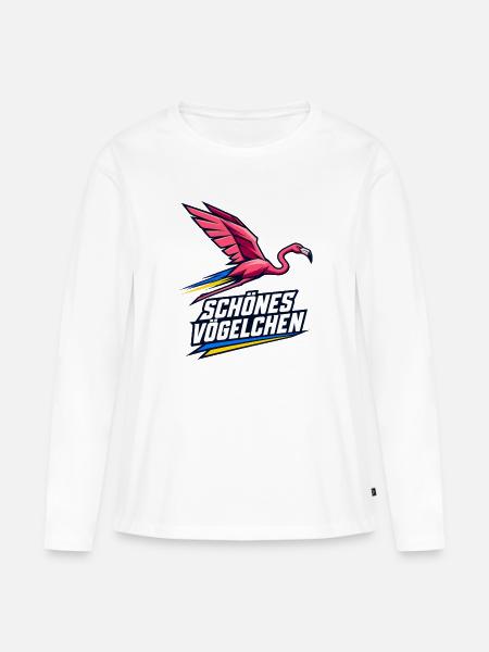 Schönes Vögelchen (Geometrische Version) - Frauen Premium Bio Langarmshirt - Weiß