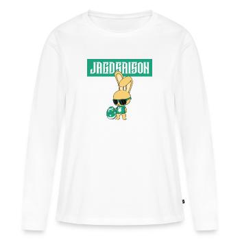 Ostern Jagdsaison cooler Hase mit Ei Sonnenbrille - Frauen Premium Bio Langarmshirt - Weiß - Vorne - Julia (174cm)