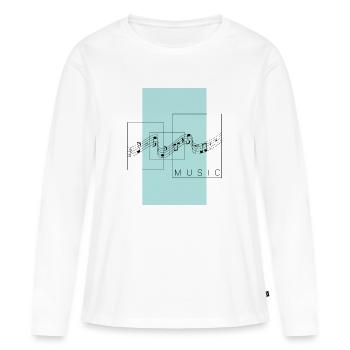 Musique. Mélodie et le style géométrique. - T-shirt manches longues Premium bio Femme - blanc - Devant - Julia (174cm)