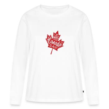Canada Fête du Canada Fête du Canada - T-shirt manches longues Premium bio Femme - blanc - Devant - Julia (174cm)