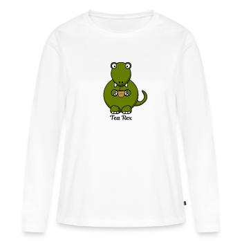 Thé Rex - T-shirt manches longues Premium bio Femme - blanc - Devant - Julia (174cm)