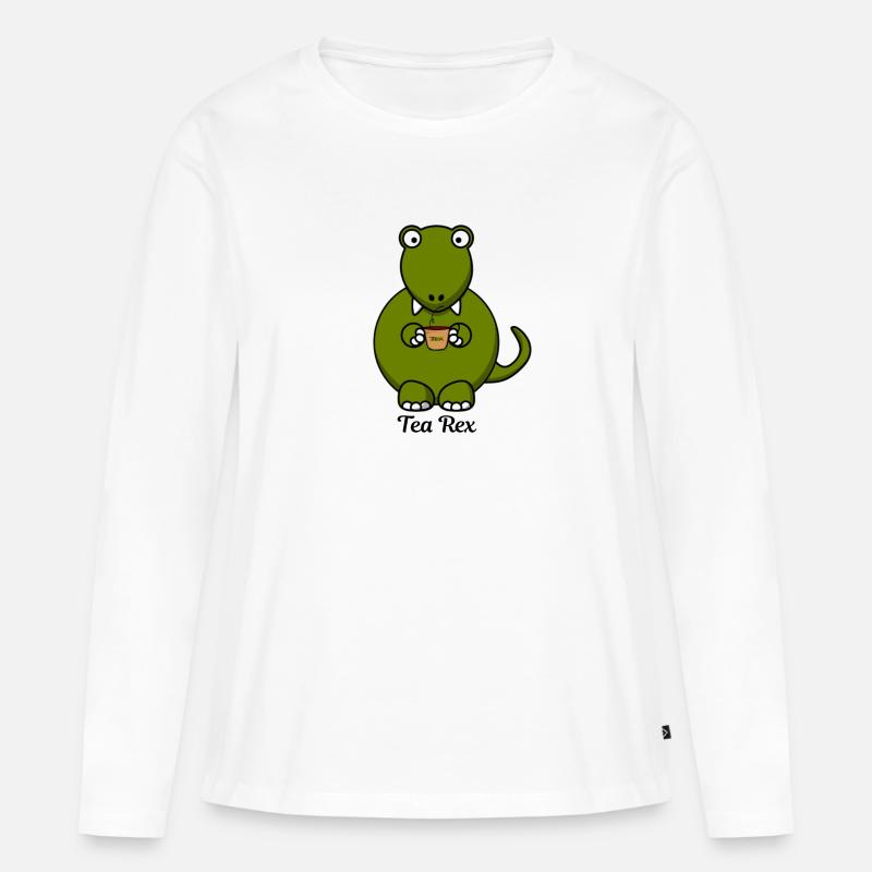 Tea Rex - Frauen Premium Bio Langarmshirt - Weiß