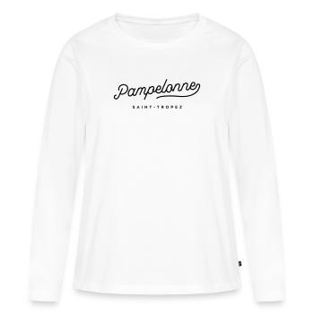 Pampelonne - Saint Tropez - Frauen Premium Bio Langarmshirt - Weiß - Vorne - Julia (174cm)