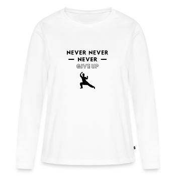 Karaté: Ne jamais abandonner. - T-shirt manches longues Premium bio Femme - blanc - Devant - Julia (174cm)