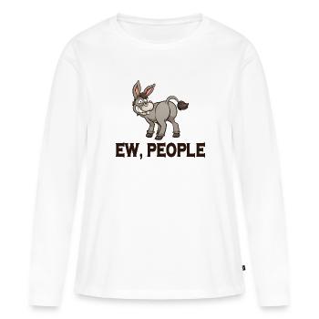 Maman âne - T-shirt manches longues Premium bio Femme - blanc - Devant - Julia (174cm)
