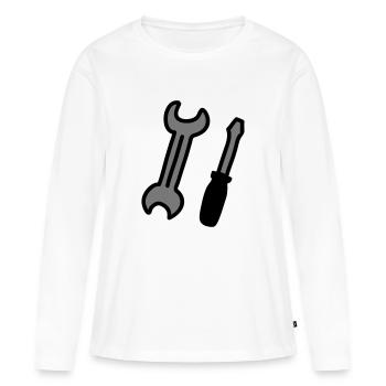tools - Women's Premium Organic Long Sleeve Shirt - white - Front - Julia (174cm)
