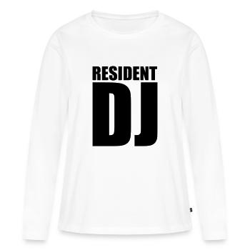 DJ - Frauen Premium Bio Langarmshirt - Weiß - Vorne - Julia (174cm)