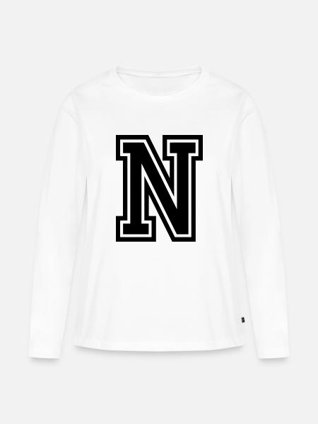 N - Frauen Premium Bio Langarmshirt - Weiß