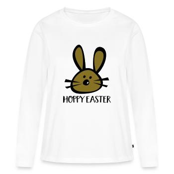 FROHE OSTERN - Frauen Premium Bio Langarmshirt - Weiß - Vorne - Julia (174cm)