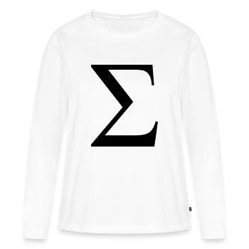 sigma greek - Frauen Premium Bio Langarmshirt - Weiß - Vorne - Julia (174cm)