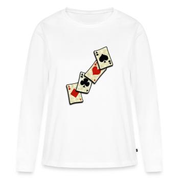 vintage poker cards - T-shirt manches longues Premium bio Femme - blanc - Devant - Julia (174cm)