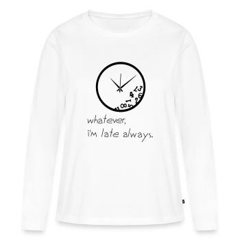 Late Clock - Frauen Premium Bio Langarmshirt - Weiß - Vorne - Julia (174cm)
