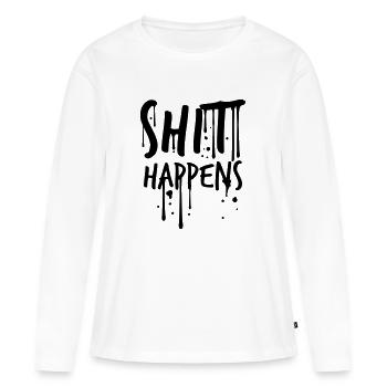 déposer graffiti couleur klex spray merde arrive des - T-shirt manches longues Premium bio Femme - blanc - Devant - Julia (174cm)