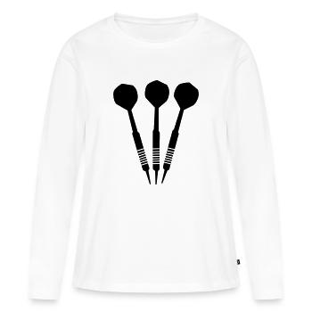 dard, 180, triple, fléchettes, club, acier,double - T-shirt manches longues Premium bio Femme - blanc - Devant - Julia (174cm)