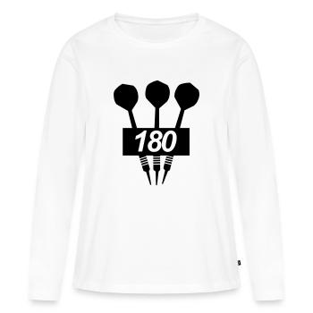 dard, 180, triple, fléchettes, club, acier,double - T-shirt manches longues Premium bio Femme - blanc - Devant - Julia (174cm)