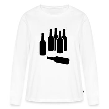 Bière Bouteille - T-shirt manches longues Premium bio Femme - blanc - Devant - Julia (174cm)