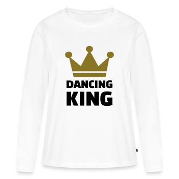 Dancing King - T-shirt manches longues Premium bio Femme - blanc - Devant - Julia (174cm)