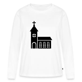 Kirche - Frauen Premium Bio Langarmshirt - Weiß - Vorne - Julia (174cm)