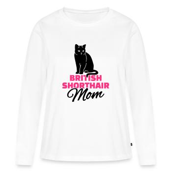 Britisch Kurzhaar Katze - Frauen Premium Bio Langarmshirt - Weiß - Vorne - Julia (174cm)