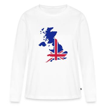 Großbritannien - Frauen Premium Bio Langarmshirt - Weiß - Vorne - Julia (174cm)