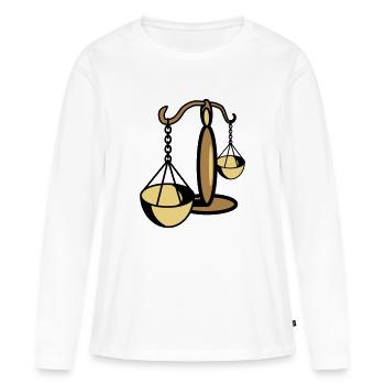 Waage Horoskop sternzeichen - Frauen Premium Bio Langarmshirt - Weiß - Vorne - Julia (174cm)