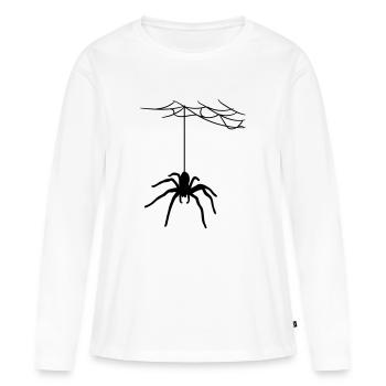 fade toile d'araignée araignée toiles d'araignée g - T-shirt manches longues Premium bio Femme - blanc - Devant - Julia (174cm)