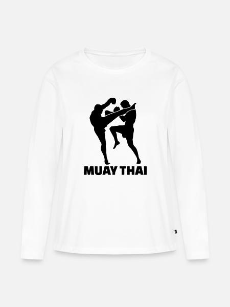 Muay Thai - Frauen Premium Bio Langarmshirt - Weiß
