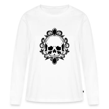 Gothic bijoux de crâne - T-shirt manches longues Premium bio Femme - blanc - Devant - Julia (174cm)