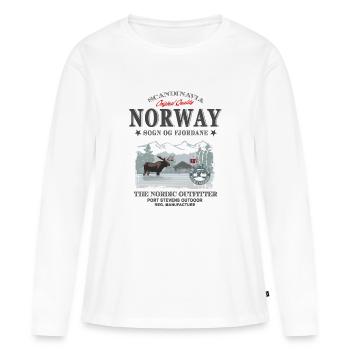 Norway Moose - Frauen Premium Bio Langarmshirt - Weiß - Vorne - Julia (174cm)