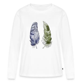 Stylo - T-shirt manches longues Premium bio Femme - blanc - Devant - Julia (174cm)