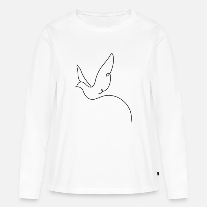 Vogel - Frauen Premium Bio Langarmshirt - Weiß