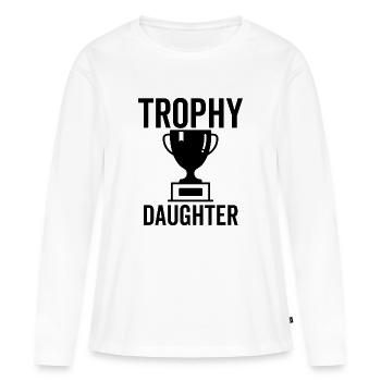 Trophée Fille - T-shirt manches longues Premium bio Femme - blanc - Devant - Julia (174cm)