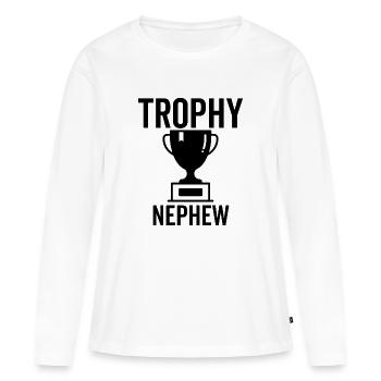 Trophäe Neffe - Frauen Premium Bio Langarmshirt - Weiß - Vorne - Julia (174cm)