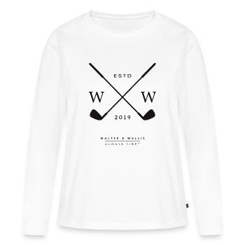 Walter & Wallis - Irons - T-shirt manches longues Premium bio Femme - blanc - Devant - Julia (174cm)