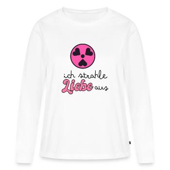Ich strahle Liebe aus - Frauen Premium Bio Langarmshirt - Weiß - Vorne - Julia (174cm)