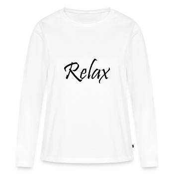 Relax - Women's Premium Organic Long Sleeve Shirt - white - Front - Julia (174cm)