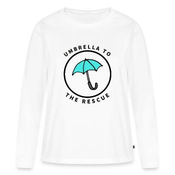 Umbrella To The Rescue Regenschirm - T-shirt manches longues Premium bio Femme - blanc - Devant - Julia (174cm)
