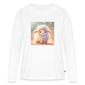 moutons moutons - T-shirt manches longues Premium bio Femme - blanc - Devant - Julia (174cm)