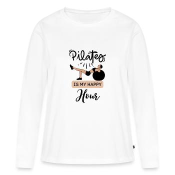 Pilates is my happy hour 2 - Women's Premium Organic Long Sleeve Shirt - white - Front - Julia (174cm)