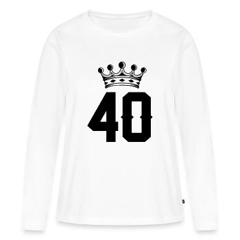 40 krone - Frauen Premium Bio Langarmshirt - Weiß - Vorne - Julia (174cm)