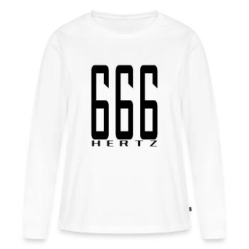 La fréquence de la bête en noir - T-shirt manches longues Premium bio Femme - blanc - Devant - Julia (174cm)