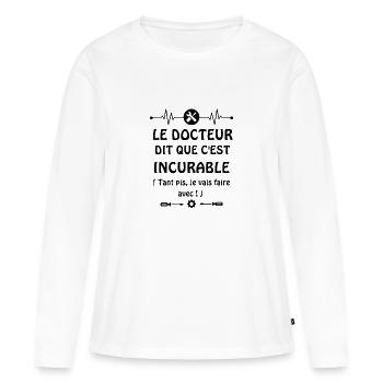Amour du bricolage - T-shirt manches longues Premium bio Femme - blanc - Devant - Julia (174cm)