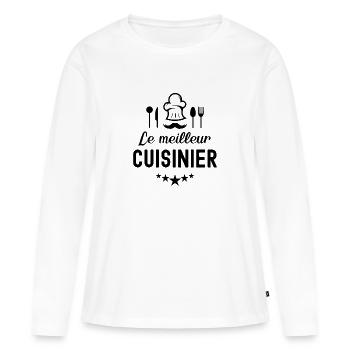 Meilleur cuisinier 2 - T-shirt manches longues Premium bio Femme - blanc - Devant - Julia (174cm)