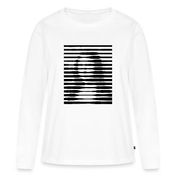 MONA - T-shirt manches longues Premium bio Femme - blanc - Devant - Julia (174cm)